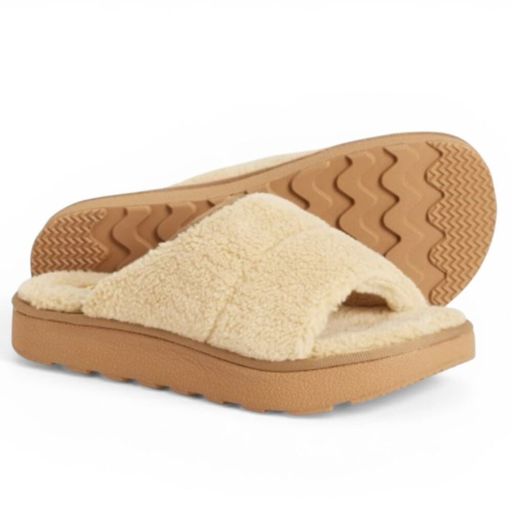 Freewaters Beige Women's Softy Cozy Slide Sandals SZ/6